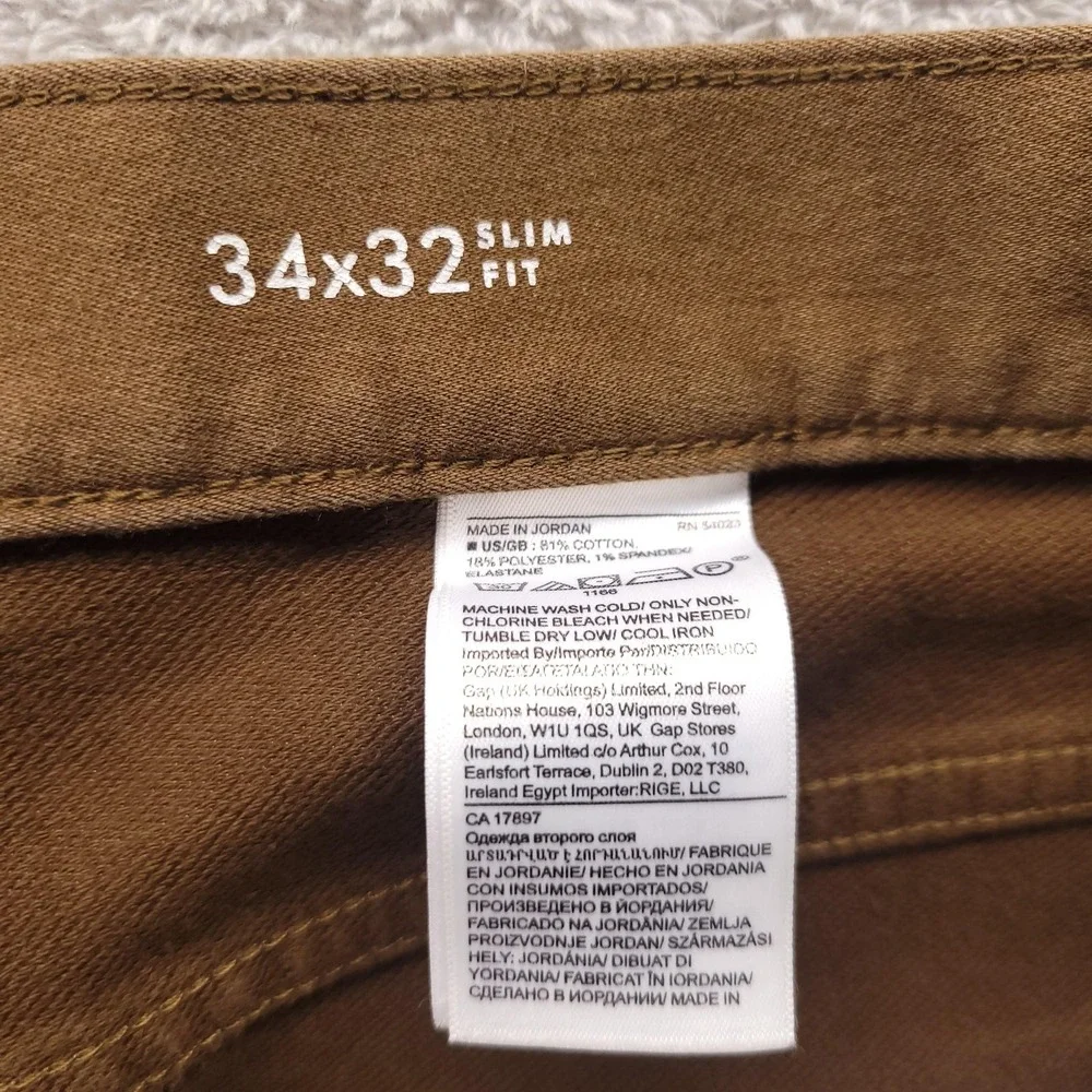 Banana Republic Jeans Mens 34x32 Brown Traveler Slim Fit Stretch Tapered Denim